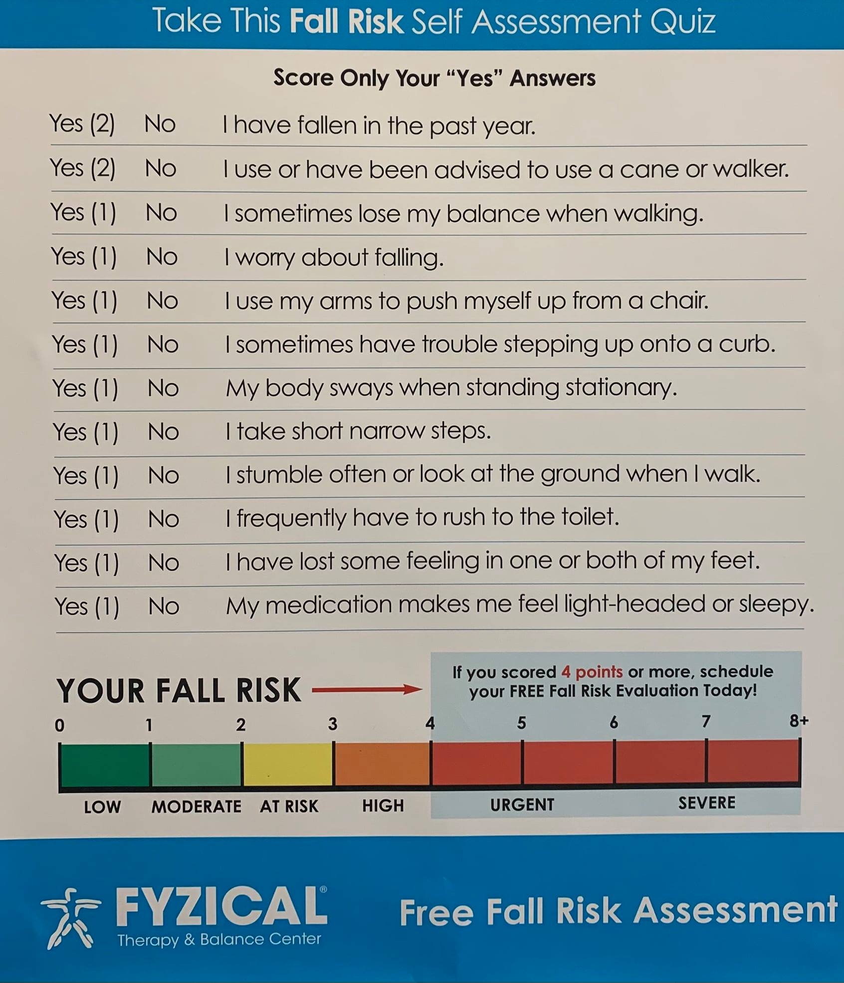 Fall Risk Self Assessment