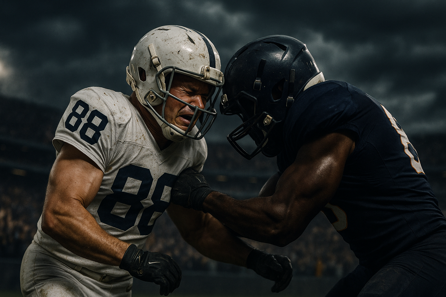 Football Players Collide with Concussions