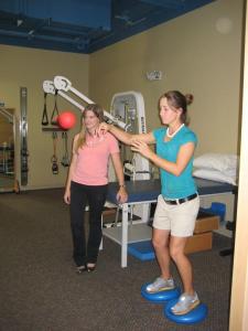 Balancing on dynadisc to improve stability