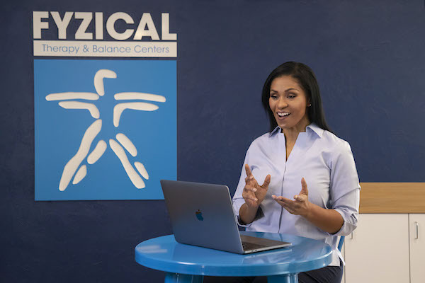 Virtual Telehealth physical therapy session at Fyzical Suwanee